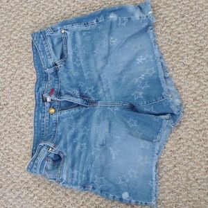 Lane Bryant distressed denim shorts size 16
